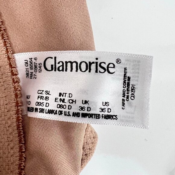 GLAMORISE  WonderWire Front-Close Bra UW Size 36D Cafe 1245 - Picture 6 of 6